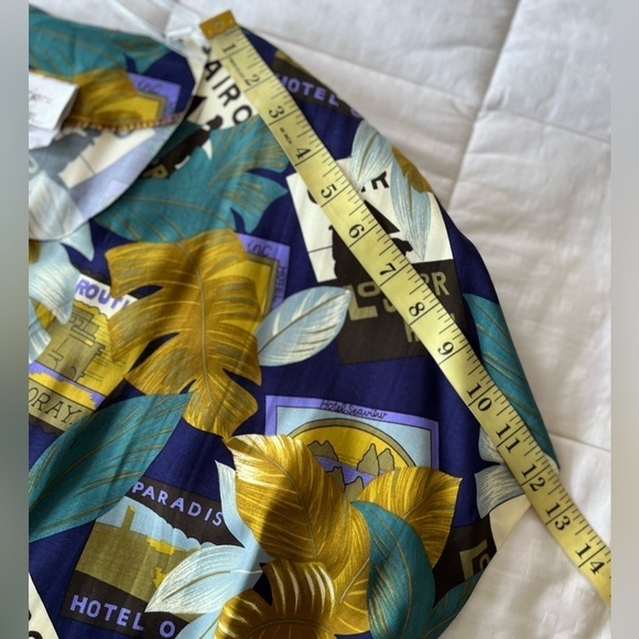 NWT VINTAGE MARJORIE HAMILTON Short Sleeve Travel Print Blouse M - Picture 16 of 16
